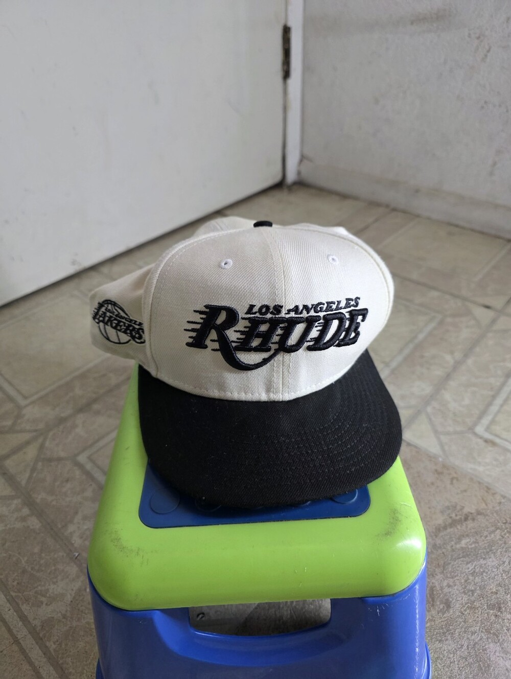 RHUDE x Los Angeles Lakers New Era Snapback 9FIFTY Black White Adjustable Hat